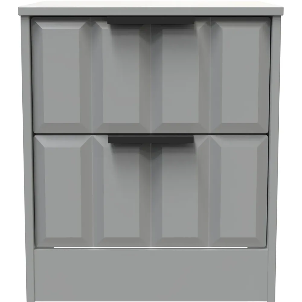 New York 2 Drawer Bedside Cabinet - Dusk Grey