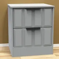 New York 2 Drawer Bedside Cabinet - Dusk Grey