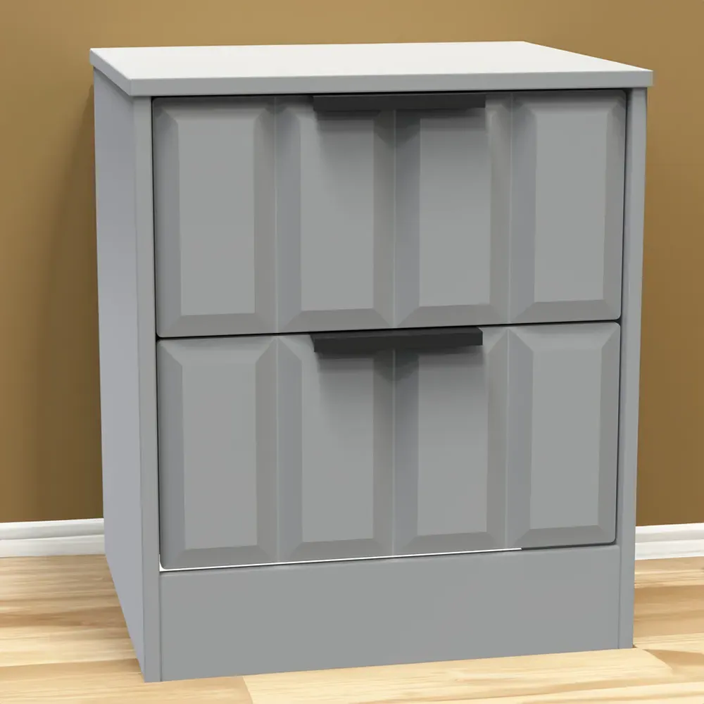 New York 2 Drawer Bedside Cabinet - Dusk Grey image
