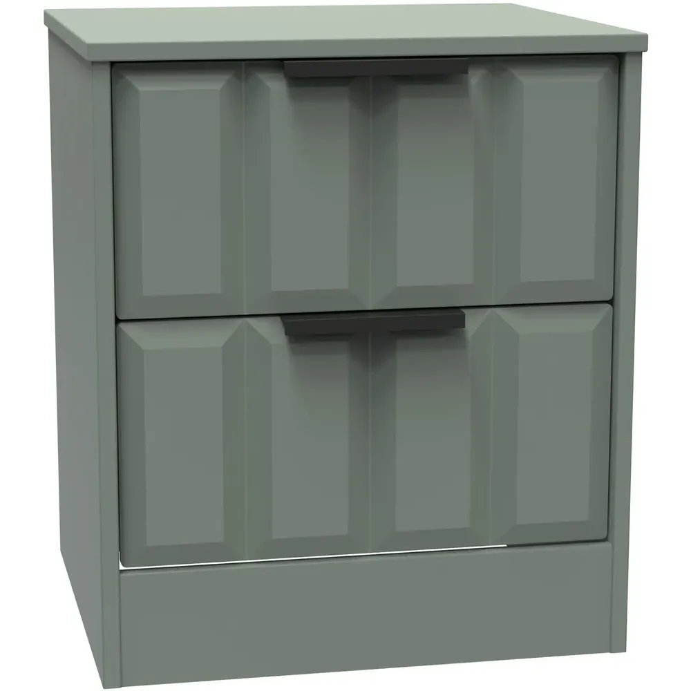 New York 2 Drawer Bedside Cabinet - Reed Green