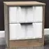 New York 2 Drawer Bedside Cabinet - White, Oak