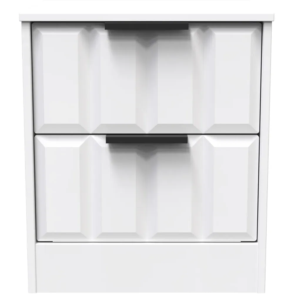 New York 2 Drawer Bedside Table - Matt White