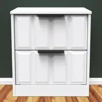New York 2 Drawer Bedside Table - Matt White