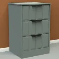 New York 3 Drawer Bedside Cabinet - Reed Green
