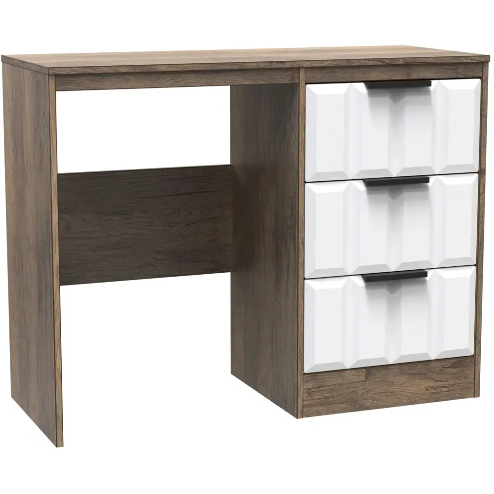 New York 3 Drawer Dressing Table - White, Oak