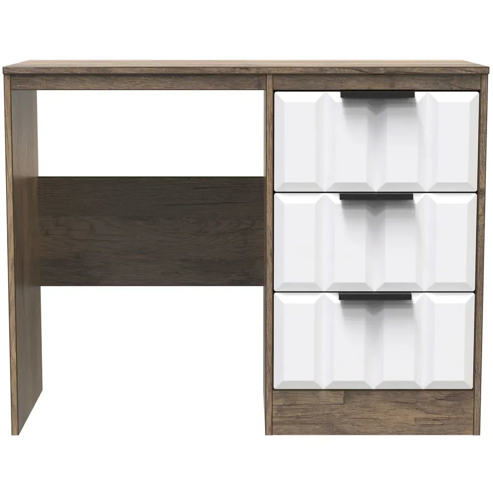 New York 3 Drawer Dressing Table - White, Oak