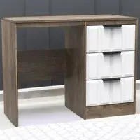 New York 3 Drawer Dressing Table - White, Oak