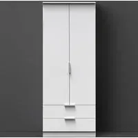 Plymouth 2 Door 2 Drawer Tall Wardrobe - White