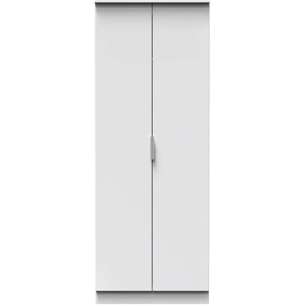 Plymouth 2 Door Tall Wardrobe - White