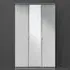 Plymouth 3 Door Tall Mirrored Wardrobe - Grey