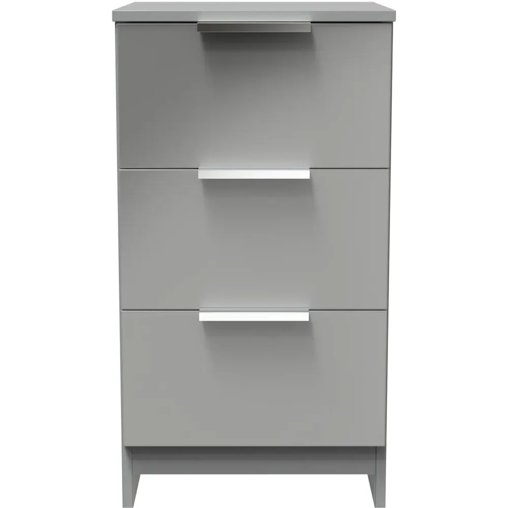 Plymouth 3 Drawer Bedside Cabinet - Grey