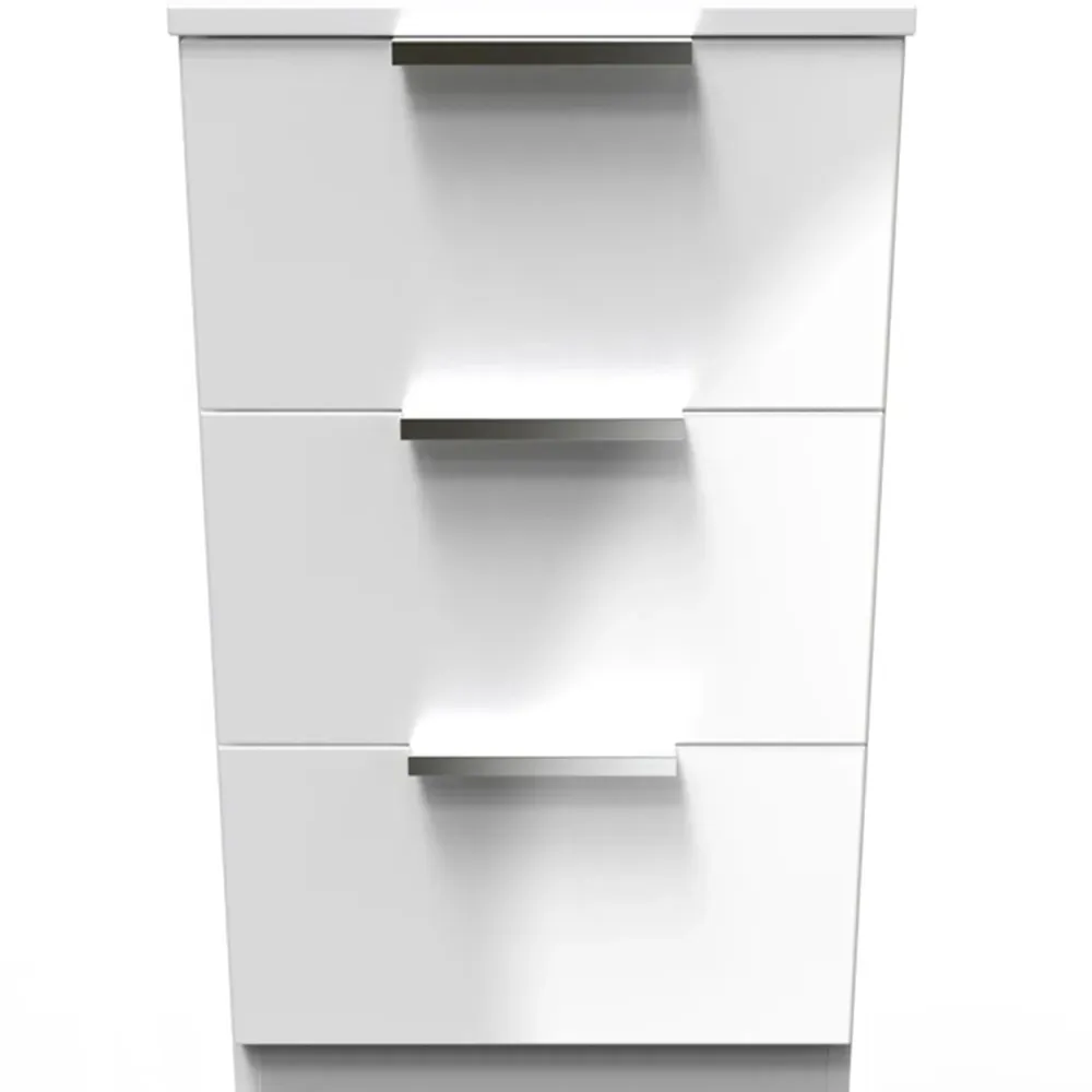 Plymouth 3 Drawer Bedside Cabinet - White