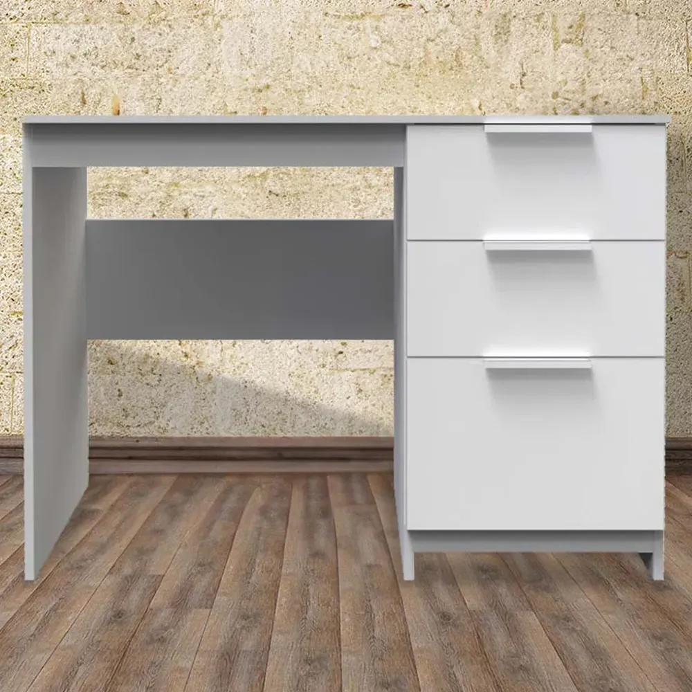 Plymouth 3 Drawer Vanity Desk - White