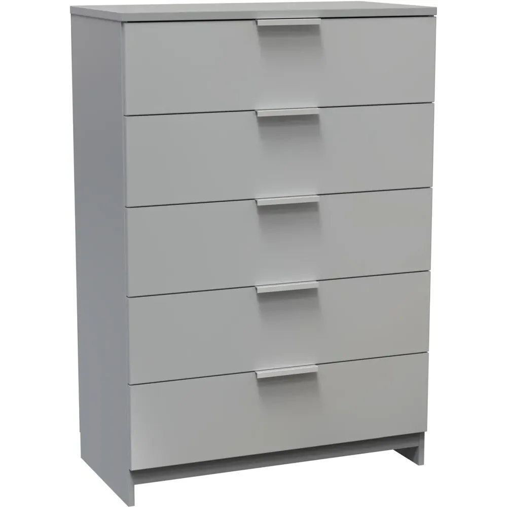 Plymouth 5 Drawer Chest - Grey
