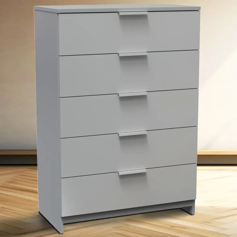 Plymouth 5 Drawer Chest - Grey