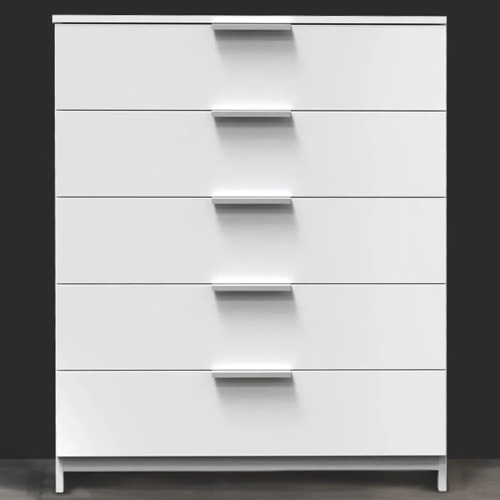 Plymouth 5 Drawer Chest - White