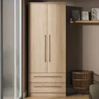 Sherwood 2 Door 2 Drawer Double Wardrobe - Brown, Bardolino Oak