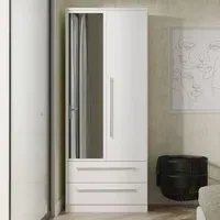 Sherwood 2 Door 2 Drawer Wardrobe with Mirror - White