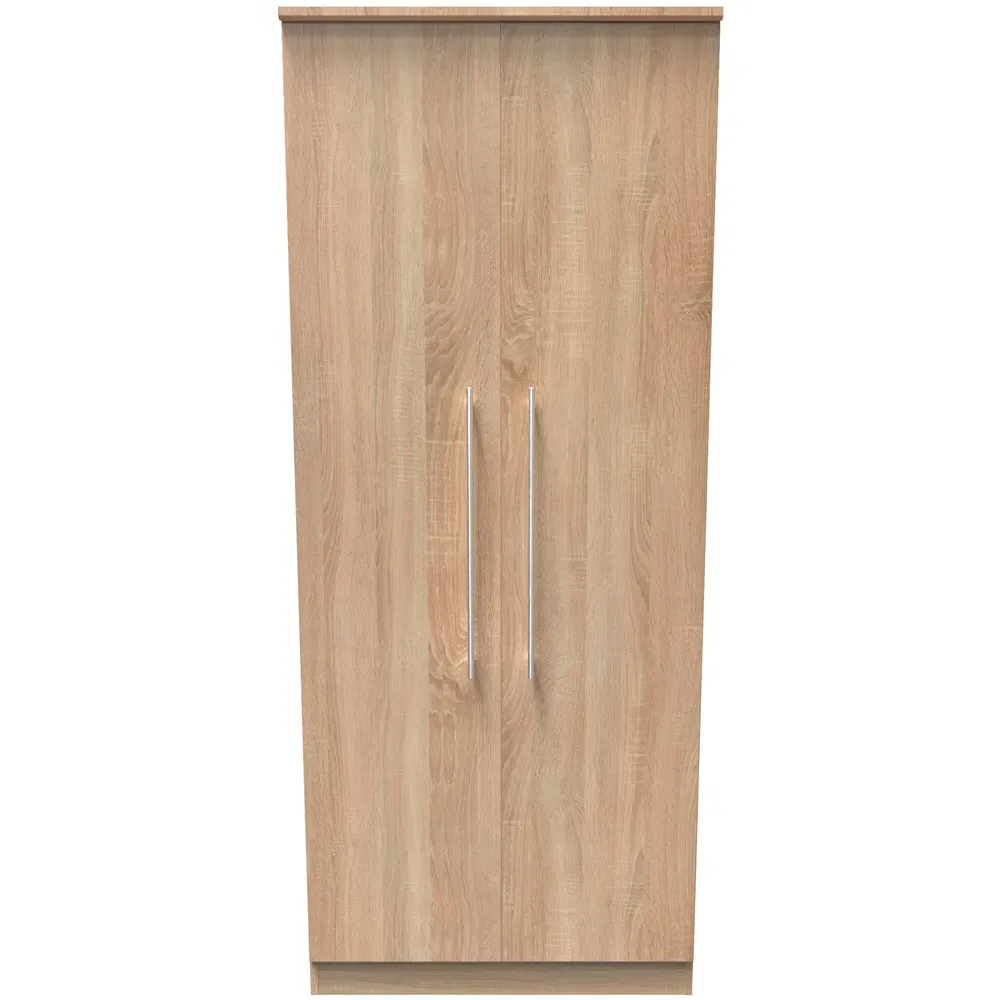 Sherwood 2 Door Double Wardrobe - Brown, Bardolino Oak