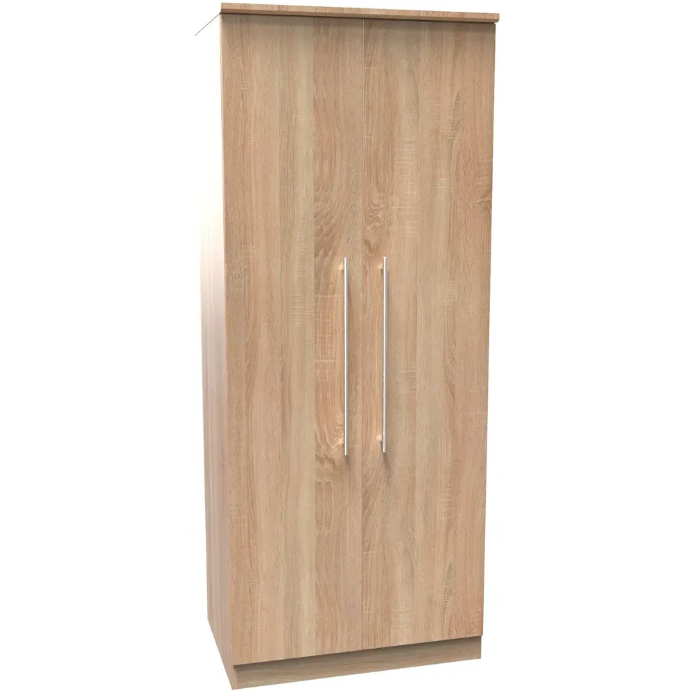 Sherwood 2 Door Double Wardrobe - Brown, Bardolino Oak
