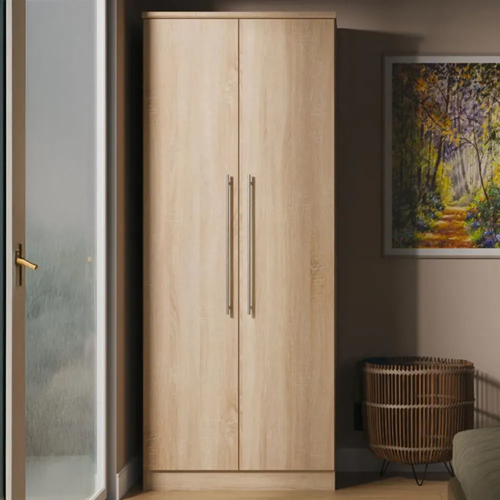 Sherwood 2 Door Double Wardrobe - Brown, Bardolino Oak image