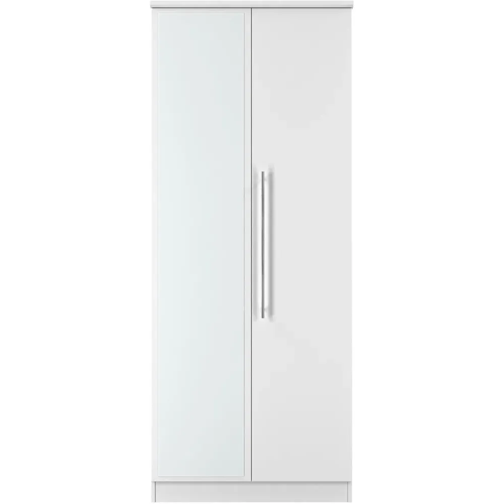 Sherwood 2 Door Wardrobe with Mirror - White