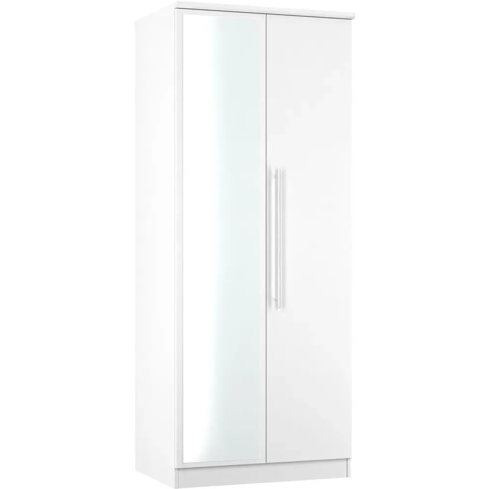 Sherwood 2 Door Wardrobe with Mirror - White