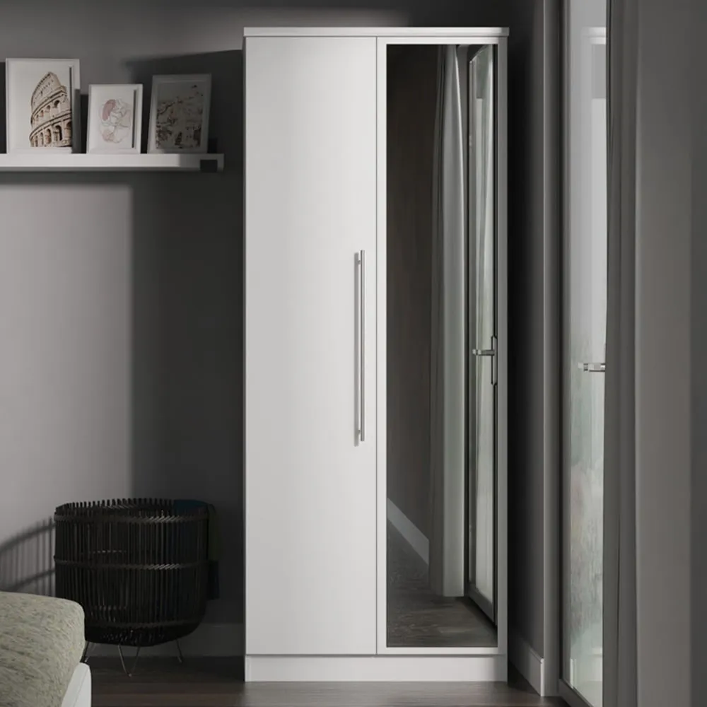 Sherwood 2 Door Wardrobe with Mirror - White image