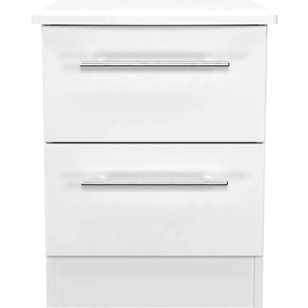 Sherwood 2 Drawer Bedside Cabinet - White