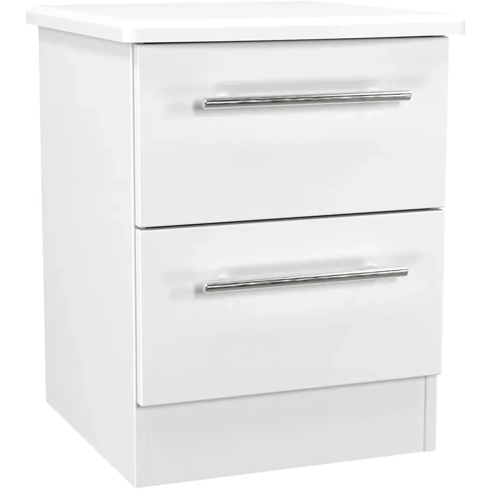 Sherwood 2 Drawer Bedside Cabinet - White