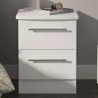 Sherwood 2 Drawer Bedside Cabinet - White