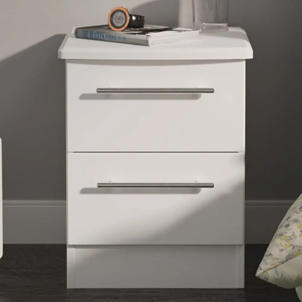 Sherwood 2 Drawer Bedside Cabinet - White image