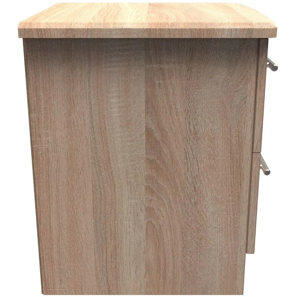 Sherwood 2 Drawer Compact Bedside Cabinet - Brown, Oak