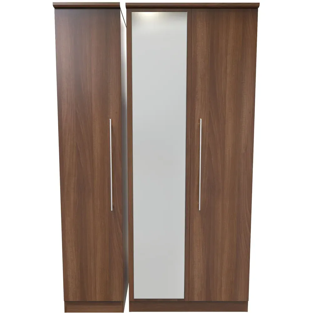 Sherwood 3 Door Wardrobe - Brown, Walnut
