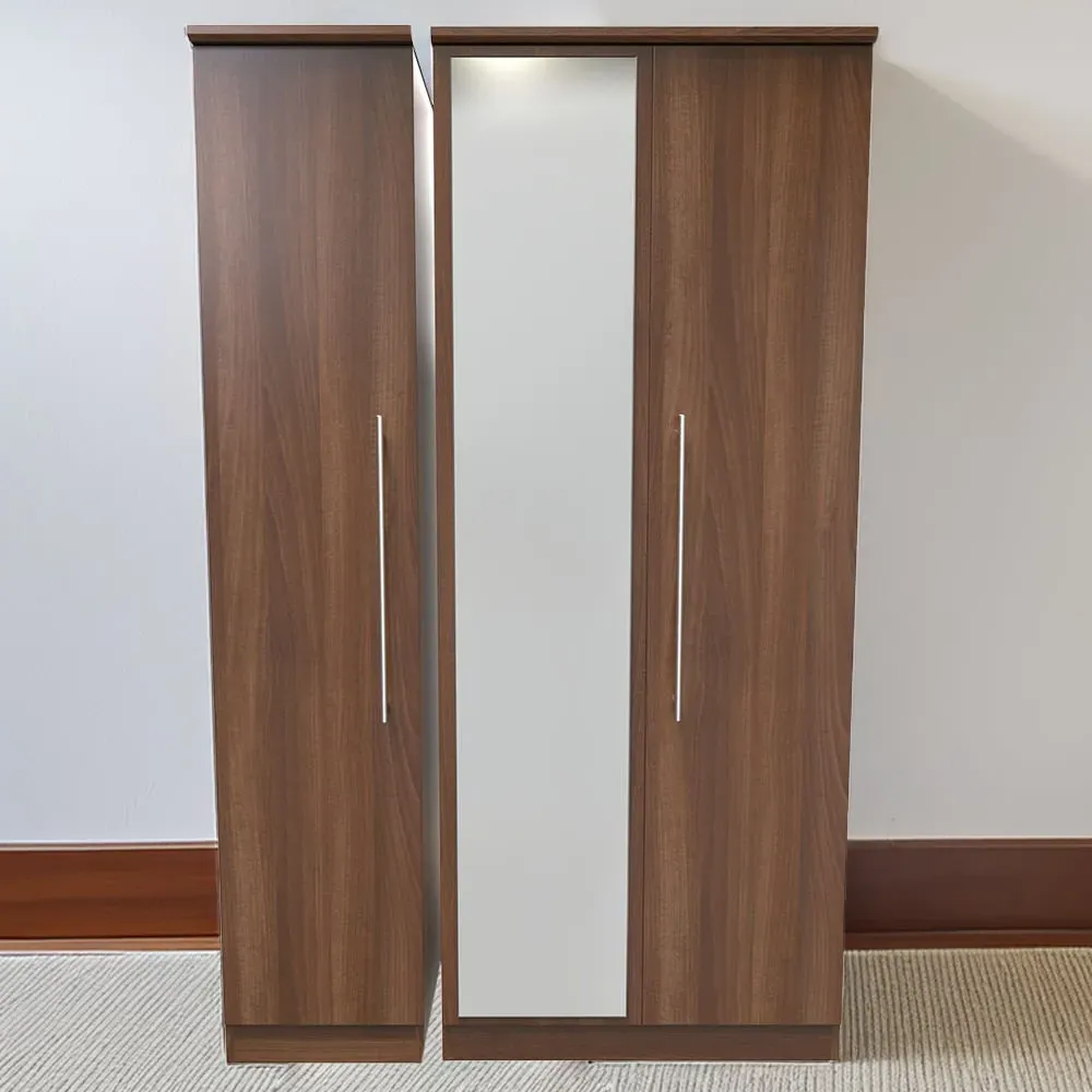 Sherwood 3 Door Wardrobe - Brown, Walnut