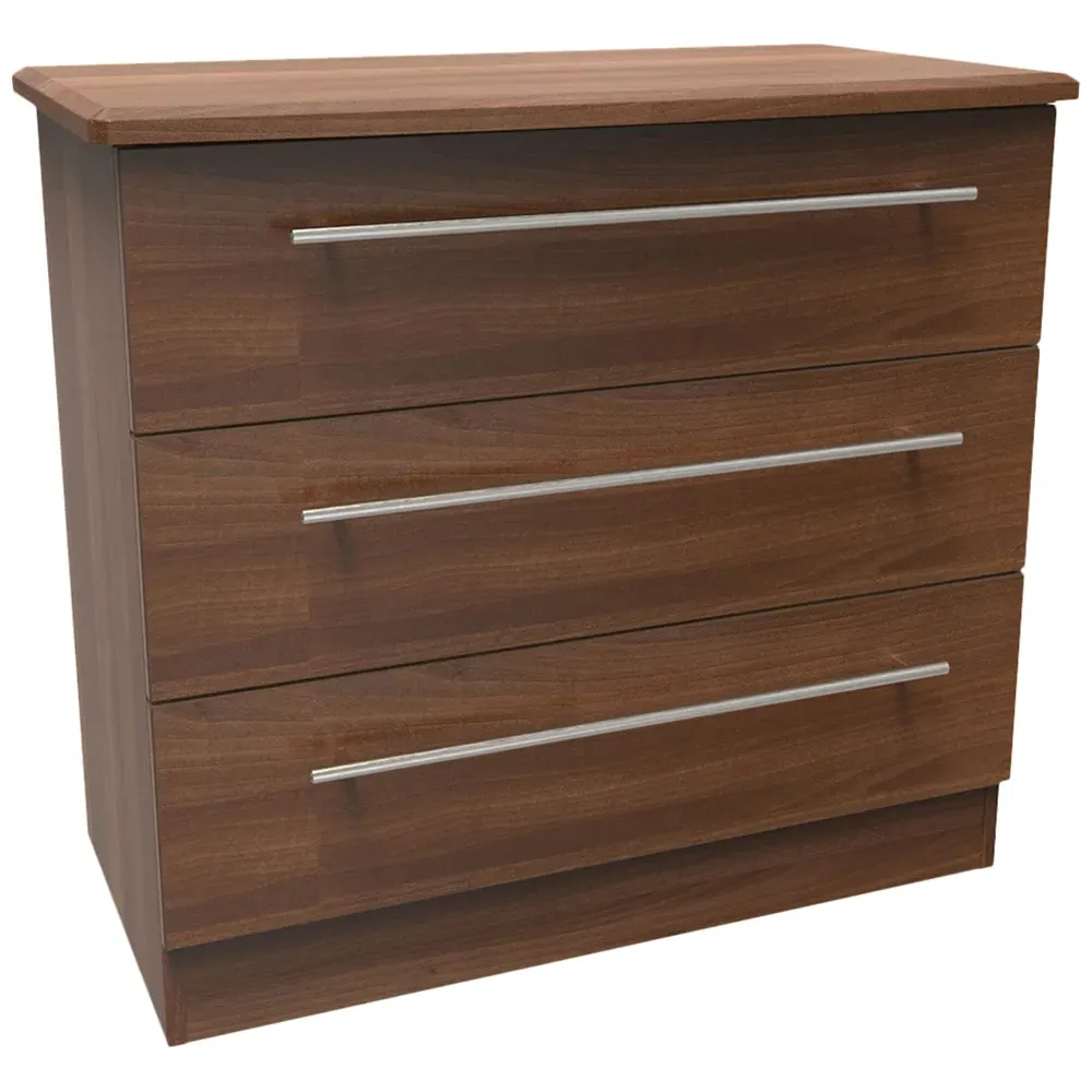 Sherwood 3 Drawer Chest of Drawers - Noche Walnut