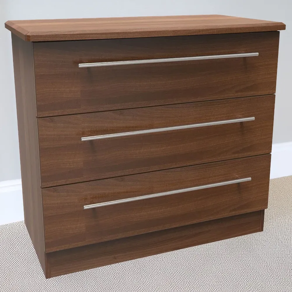 Sherwood 3 Drawer Chest of Drawers - Noche Walnut image
