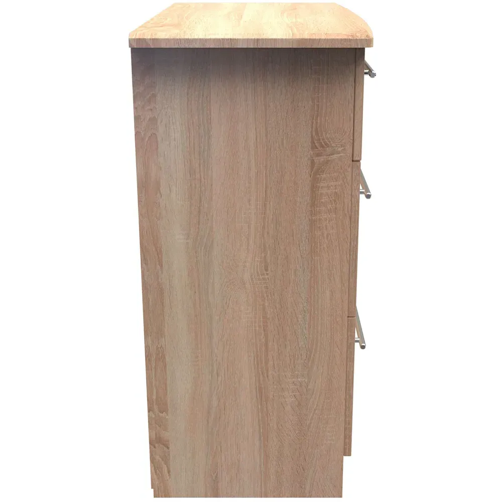 Sherwood 3 Drawer Deep Chest of Drawers - Brown, Bardolino Oak