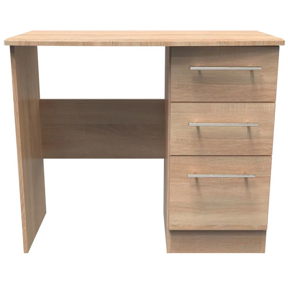 Sherwood 3 Drawer Vanity Unit - Brown, Bardolino Oak
