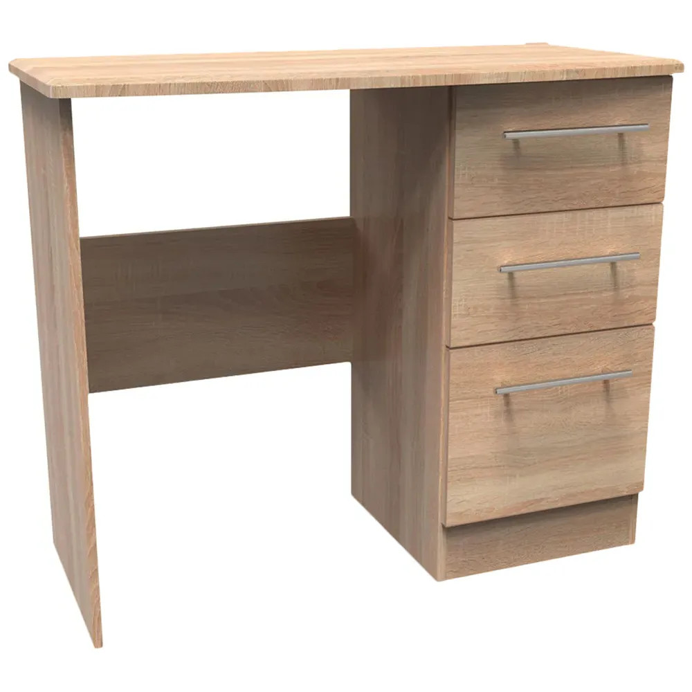 Sherwood 3 Drawer Vanity Unit - Brown, Bardolino Oak