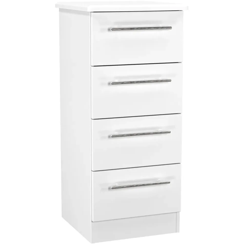 Sherwood 4 Drawer Bedside Cabinet - White