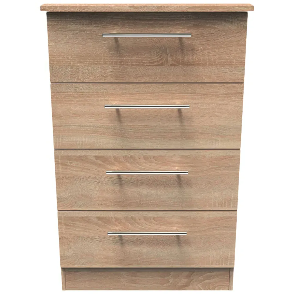 Sherwood 4 Drawer Midi Chest of Drawers - Brown, Oak