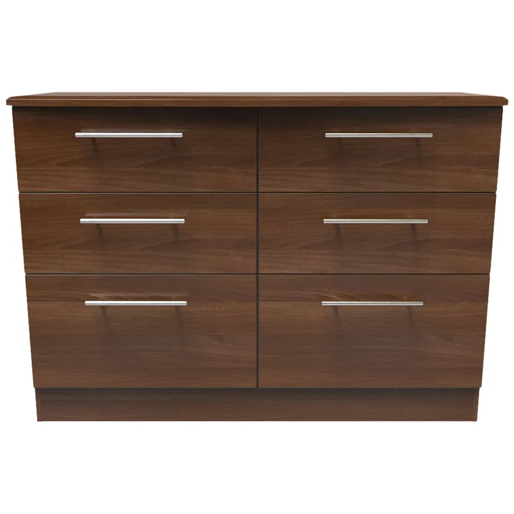 Sherwood 6 Drawer Chest of Drawers - Noche Walnut