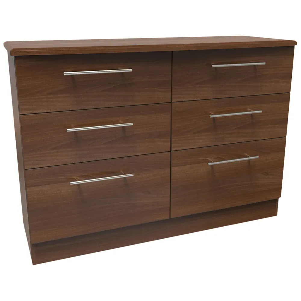 Sherwood 6 Drawer Chest of Drawers - Noche Walnut