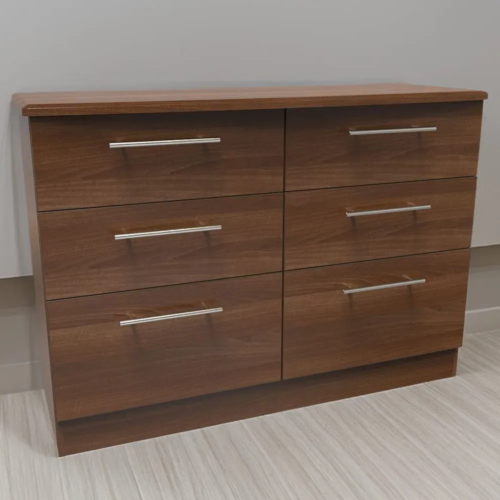 Sherwood 6 Drawer Chest of Drawers - Noche Walnut