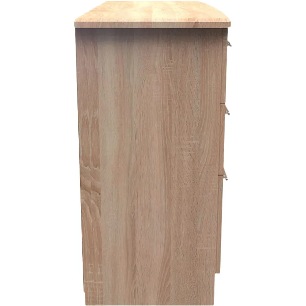 Sherwood 6 Drawer Wide Midi Chest of Drawers - Brown, Oak