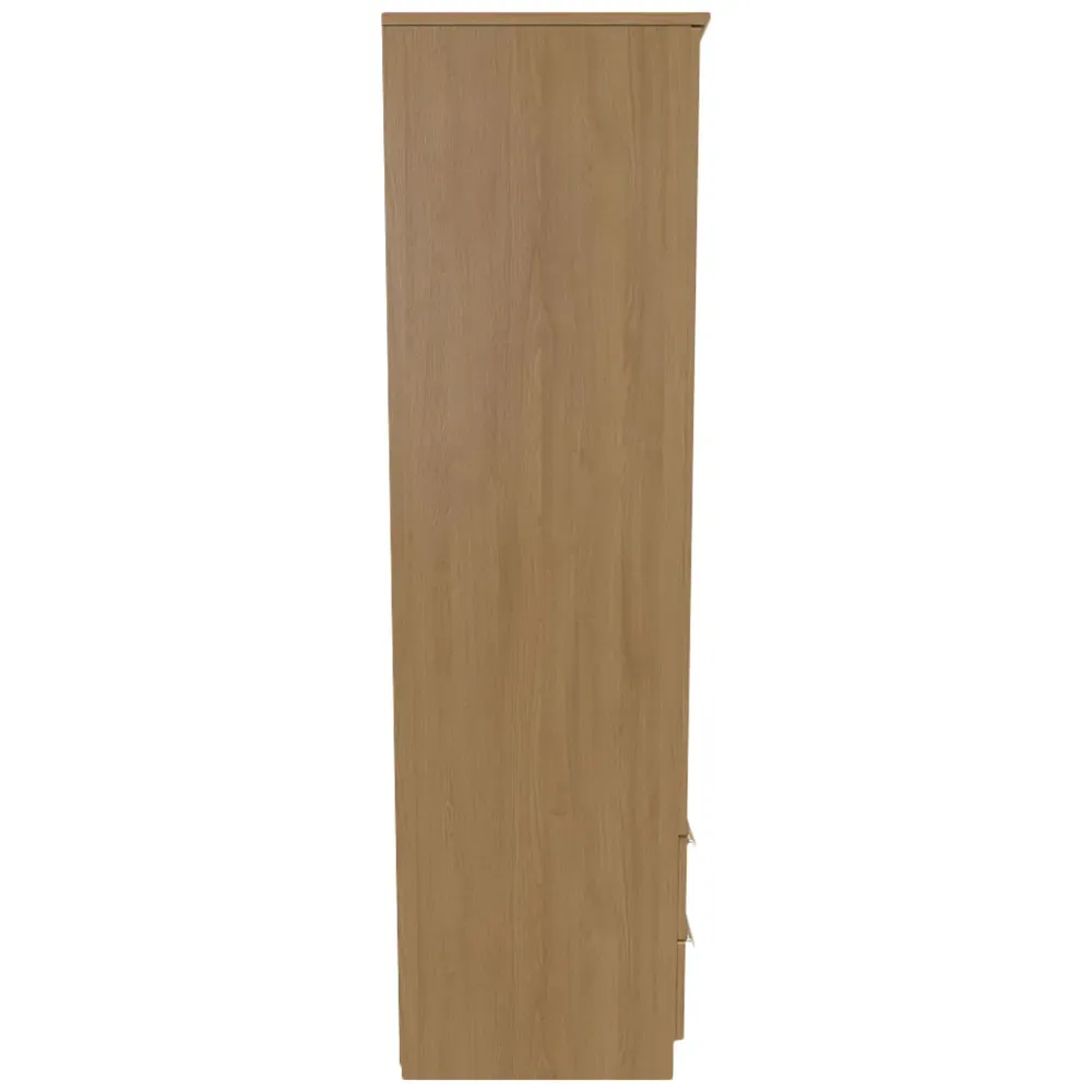 Sherwood Double Wardrobe with Drawers - Brown, Oak