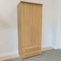 Sherwood Double Wardrobe with Drawers - Brown, Oak