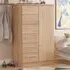 Sherwood Single Door 6 Drawer Wardrobe - Brown, Oak
