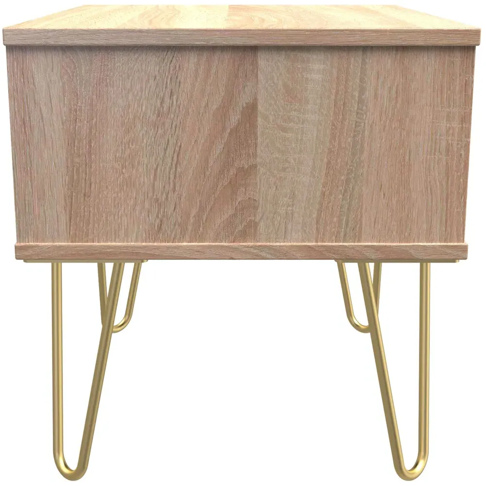 Single Drawer Bedside Table - White, Bardolino Oak
